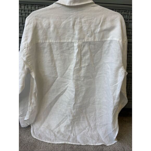NWOT Faherty women’s Laguna Linen Relaxed Shirt - White, $158 XS F45 - Picture 8 of 10